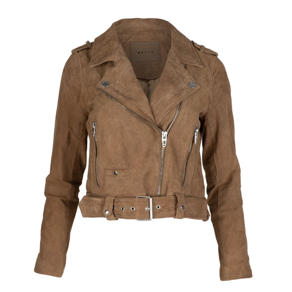 BlankNYC Suede Moto Jacket Coffee Bean (Brown)