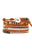 Chan Luu 5 Wrap Bracelet Compressed Turquoise Mix Henna Leather