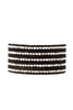 Chan Luu Wrap Bracelet Sterling Silver Natural Black Leather
