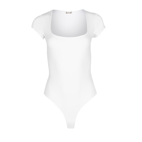 Free People Square Eyes Bodysuit White